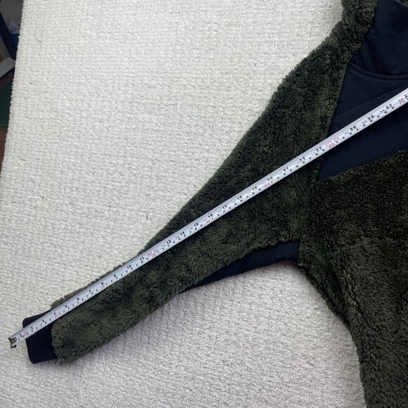 Lole Women's M Half-Zip Cozy Monkey / Sherpa Fleece Pullover Dark Green Camp - Picture 11 of 15